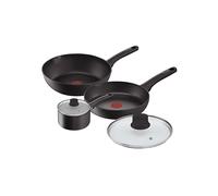 Set padelle LAGOSTINA Cucina Eco, 5 pezzi,Compatibile con Induzione e Gas, Ø 18/24/28 cm, Alluminio, Rivestimento Titanium, Nero