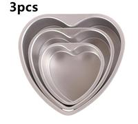 Set padelle per torte in alluminio a forma di cuore rimovibile fondo elevata con
