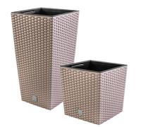 Set PAFEN 2 in 1 vaso da fiori fioriera effetto rattan Umbra DRTS325L & DRTS265