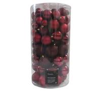 Set palline albero Natale (100pz) Plastica Oxblood 9920538