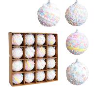 Set Palline di Natale in Schiuma Ornamenti Colore Caramelle 6cm 8cm per Scena Va