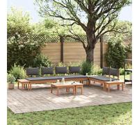 Set Panchina da Giardino vidaXL da 5 Pezzi con Cuscini in Legno Massiccio TeakMobili