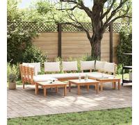 Set Panchina da Giardino vidaXL in 4 Pezzi con Cuscini in Legno TeakMobili