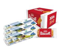 Set Panna UHT Per Caffè Bayernland 30 Confezioni da 100 g Crema di latte per caffè + Lotus Biscoff Biscotti Caramellati 300 Biscotti Confezionati Singolarmente Gusto Unico
