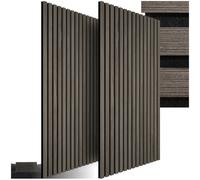 TecTake® Set di 2 Pannelli Acustici Effetto Legno, Pannelli Fonoassorbenti Decorativi per Pareti, Pannelli Fonoassorbenti Soffitto, Pannelli Murali, Design Moderno - Rovere Grigio