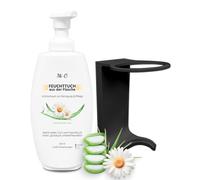 Set: panno umido dalla bottiglia 2 x 300 ml + 2 x supporto da parete nero, schiuma intima di pulizia e manutenzione