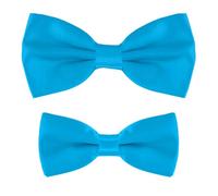 Set papillon abbinati padre-figlio, 2 pezzis Papillon da Uomo, già annodati e regolabili, Papillon Pre-legati in Tinta Unita per Adulto e Bambini, Cravatta a Farfalla per Matrimoni, Feste, blu