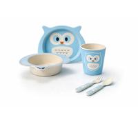 Set pappa bambini bambù 5 pezzi piatto ciotola bicchiere posate BPA free