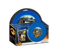 set pappa da 3 pezzi di Jurassic, composto da piatto fondo, piatto piano e bicchiere.