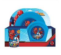 Set pappa da 3PZ Spiderman piatto ciotola tazza pranzo scuola bambini bicchiere