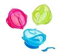 Set pappa Nuby Scodella con Ventosa, Coperchio e Cucchiaino, Assortito, (UN