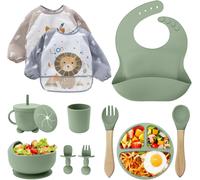 Set Pappa Svezzamento, Set Di 12 Piatti per Bambini,Ventosa Ciotola E Cucchiaino