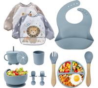 Set Pappa Svezzamento, Set Di 12 Piatti per Bambini,Ventosa Ciotola E Cucchiaino