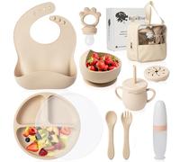 Set Pappa Svezzamento - Set Svezzamento Prima Pappa - Set Svezzamento Neonati - Set Neonato - Cucchiaino Svezzamento con serbatoio dosatore e Ciuccio per Frutta Neonati incluso - Piatto Svezzamento