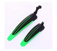 Set parafanghi MTB for bici anteriori e posteriori, for ruote da montagna | plastica nera, sgancio rapido, for protezione impermeabile e dal fango(Green)