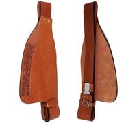 SET PARAFANGHI SELLA CAVALLO WESTERN RICAMBIO COPPIA PARAFANGHI VERA PELLE LI...