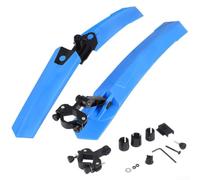 Set parafango per bici a sgancio rapido con fanale posteriore per mountain bike, anteriore e posteriore, per parafanghi, connettore, basi estese e chiave esagonale (blu ordinario)