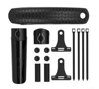 Set parafango per bicicletta, allungato e allargato, in ABS F-ender con montaggio rapido per mountain bike, protezione anteriore e posteriore regolabile per pneumatici larghi 26/27,5/29", nero (solo