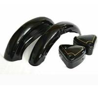 Set Parafango Verniciato Nero E Cassetta Attrezzi Per Royal Enfield 350cc