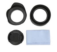 Set Paraluce 4 in 1 con Paraluce in Gomma, Paraluce, Copriobiettivo e Panno per la Pulizia per Eliminare la Luce Laterale (55 mm)