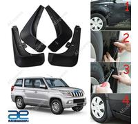 Set Paraspruzzi 4 Pezzi Nero in PVC Per Mahindra TUV 300 Plus UK Compatibile