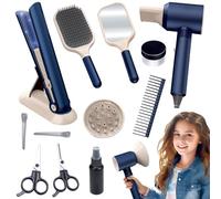 Set Parrucchiera Bambina,13 Pezzi Set di Bellezza per Parrucchiere e Cosmetico Include Trucco Finto e Accessori per Capelli,Set Parrucchiera Bambina,Giochi di Ruolo per Bambini 3+ Anni