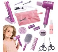Set Parrucchiera Bambina,14 Pezzi set di Bellezza per Parrucchiere e Cosmetico Include Trucco Finto e Accessori per Capelli,set da Gioco Parrucchieri per Bambini 3 4 5 6 7 Anni.