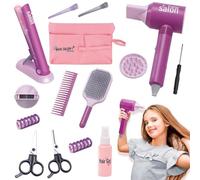 Set Parrucchiera Bambina,14 Pezzi set di Bellezza,set da Gioco Parrucchieri,per Parrucchiere e Cosmetico Include Trucco Finto e Accessori per Capelli,per Bambini 3 4 5 6 7 Anni.