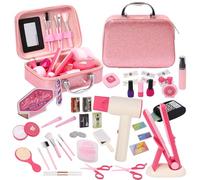 Set parrucchiera bambina rosa,kit parrucchiera bambina, accessori per parrucchieri, tra cui asciugacapelli, piastra, pettine e accessori, gioco di ruolo,regali per bambine dai 3 anni in su