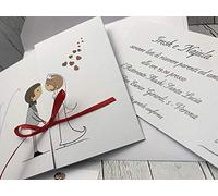 Set partecipazioni Nozze Personalizzate inviti Matrimonio BUONANNO cod. E004 (50)