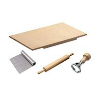SET PASTA DI CASA Spianatoia Asse in legno + Mattarello + Spatola+Stampo ravioli