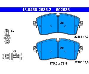 Set pastiglie freno, freno a disco ATE 13.0460-2636.2 (1set-1pcs)
