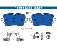 Set pastiglie freno, freno a disco ATE 13.0460-2650.2 per Q7 Van 3 2015-2019