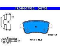 Set pastiglie freno, freno a disco ATE 13.0460-2756.2 per FLUENCE 1.6 2012-2014