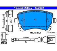 Set pastiglie freno, freno a disco ATE 13.0460-2882.2