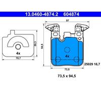 Set pastiglie freno, freno a disco ATE 13.0460-4874.2 (1 set-1 pezzo)