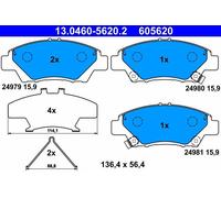 Set pastiglie freno, freno a disco ATE 13.0460-5620.2 (1 set-1 pezzo)