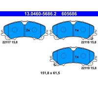 Set pastiglie freno, freno a disco ATE 13.0460-5686.2 (1 set-1 pezzo)