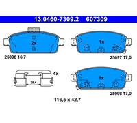 Set pastiglie freno, freno a disco ATE 13.0460-7309.2 (1 set-1 pezzo)