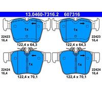 Set pastiglie freno, freno a disco ATE 13.0460-7316.2 (1 set-1 pezzo)