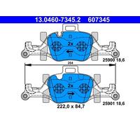 Set pastiglie freno, freno a disco ATE 13.0460-7345.2 (1set-1pcs)