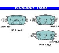 Set pastiglie freno, freno a disco ATE 13.0470-2600.2 (1set-1pcs)