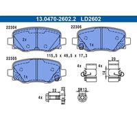 Set pastiglie freno, freno a disco ATE 13.0470-2602.2 per 500X (334_) 2 2018-