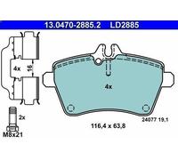 Set pastiglie freno, freno a disco ATE 13.0470-2885.2 per 2 2004-2012