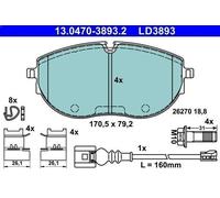 Set pastiglie freno, freno a disco ATE 13.0470-3893.2 per MULTIVAN T6 2 2016-