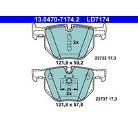Set pastiglie freno, freno a disco ATE 13.0470-7174.2 (1set-1pcs)