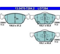 Set pastiglie freno, freno a disco ATE 13.0470-7284.2 per CIVIC IX 1.8 2012-2016