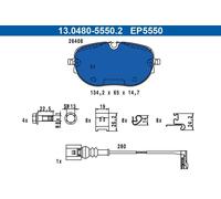Set pastiglie freno, freno a disco ATE 13.0480-5550.2