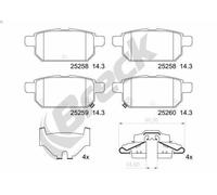 Set di pastiglie freno BRECK 25258 00 704 00, posteriore