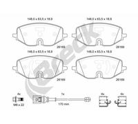 Set pastiglie freno, freno a disco BRECK 26169 00 701 00 GOLF VIII 2 2021-2024